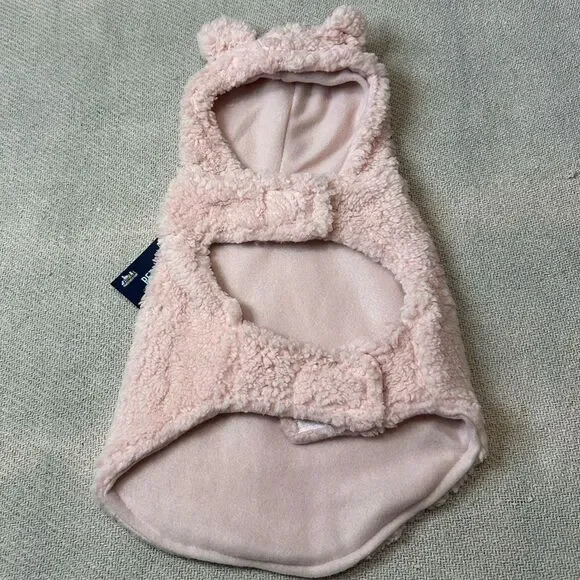 Dog Sherpa Jacket Size Medium NWT Hoodie Pink Cozy Warm Adjustable - Picture 2 of 7